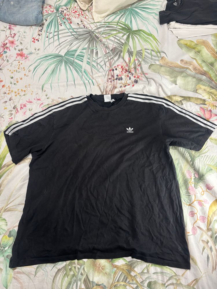 Adidas Originals Adidas Black T-Shirt With White Stripes product image