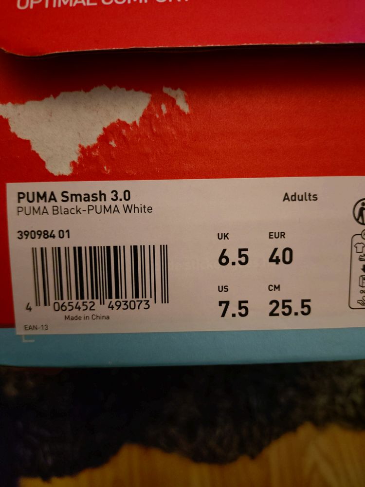 Puma Smash 3.0 Black And White Sneakers uk6.5 obraz 8
