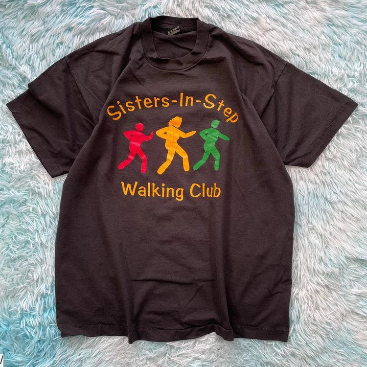 Fruit of the Loom Vintage 90s Black Walking Club Graphic T Shirt - XL product image
