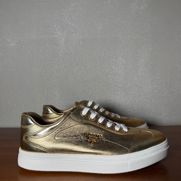 Prada Gold Sneakers with sole swap | Gold | 3E 4897 | UK 5.5 (EU 38.5) 10
