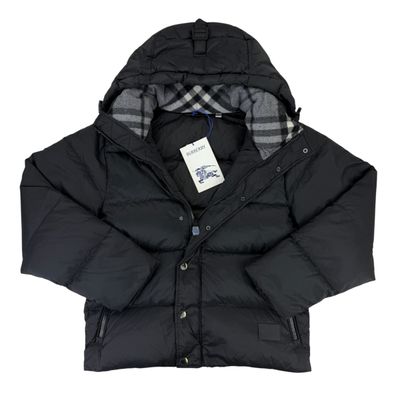 Burberry Men’s Halsby Hooded Check Black Down Jacket