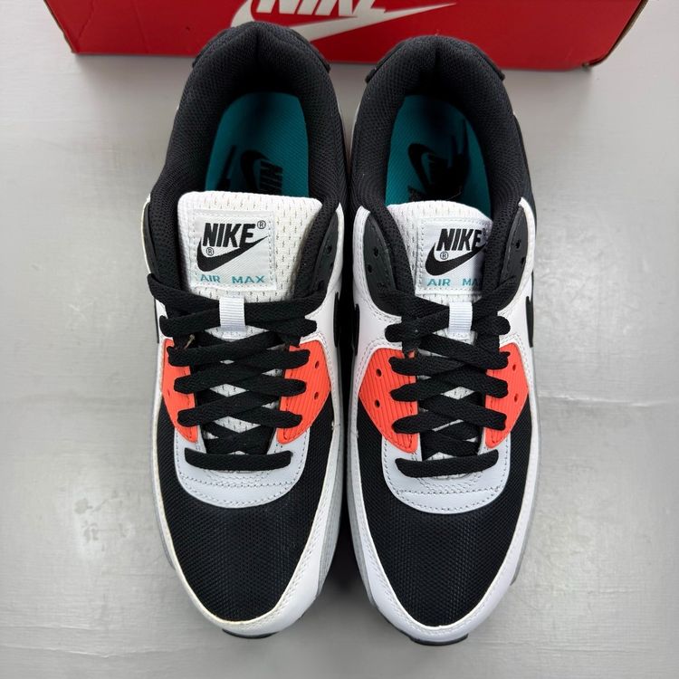 Nike Air Max 90 Size UK 8.5 Black Turf Orange White Men's Trainers DC9845-100 image 2