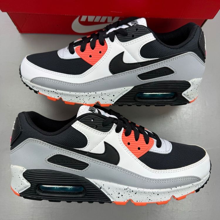Nike Air Max 90 Size UK 8.5 Black Turf Orange White Men's Trainers DC9845-100 image 1
