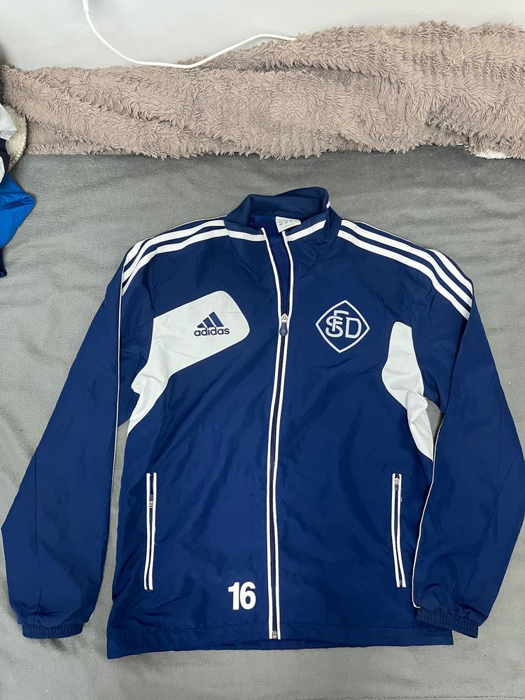 Adidas Navy And White Sports Jacket