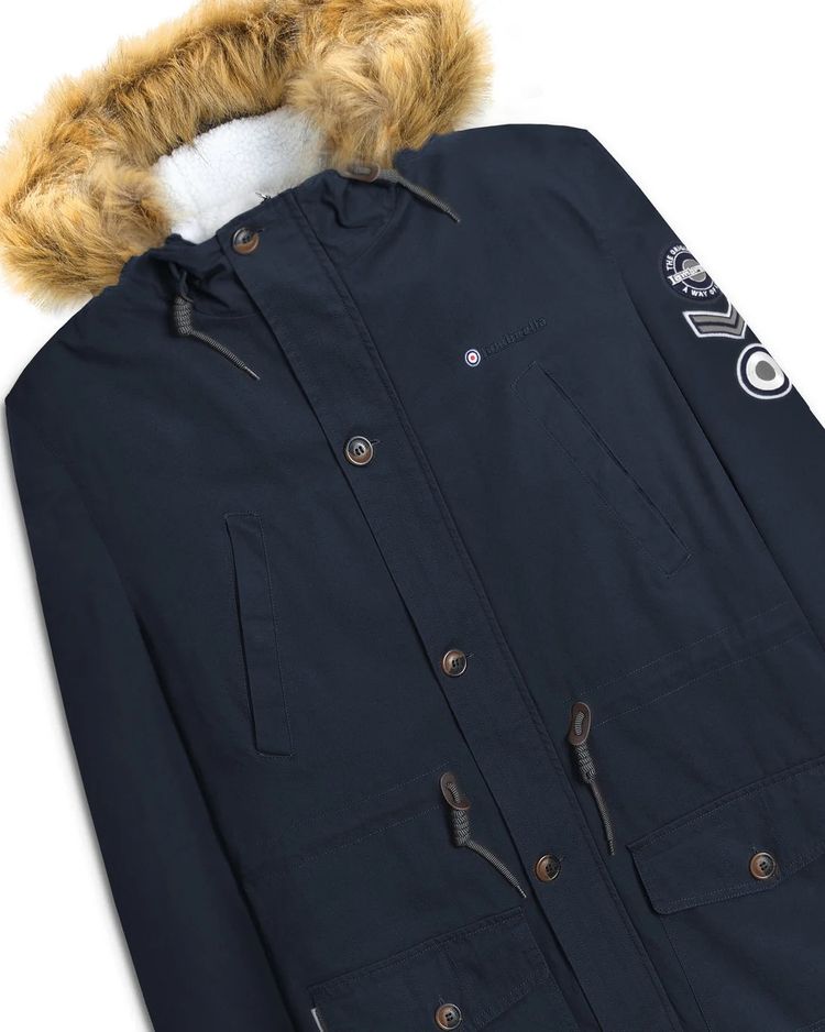 Lambretta Mens Dark Navy Retro Fishtail Parka imagen 11