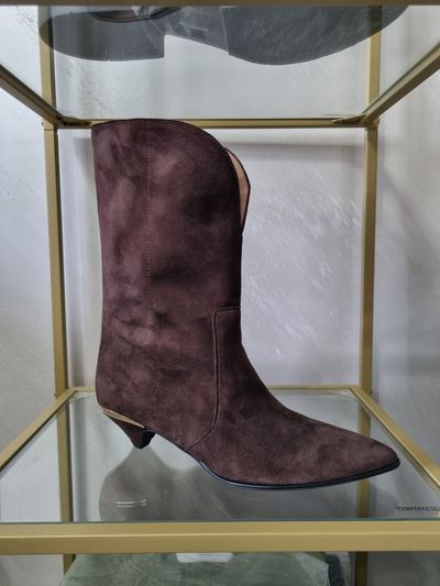 Love Moschino Brown Suede Mid-Calf Boots