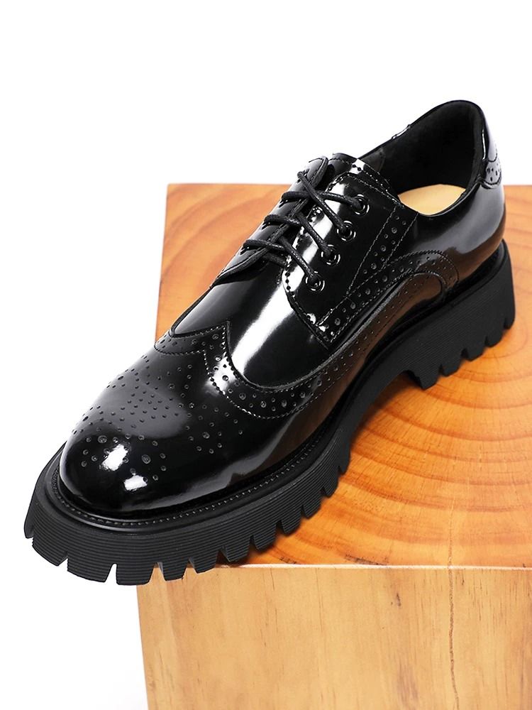 Black Patent Leather Brogue Shoes image 1