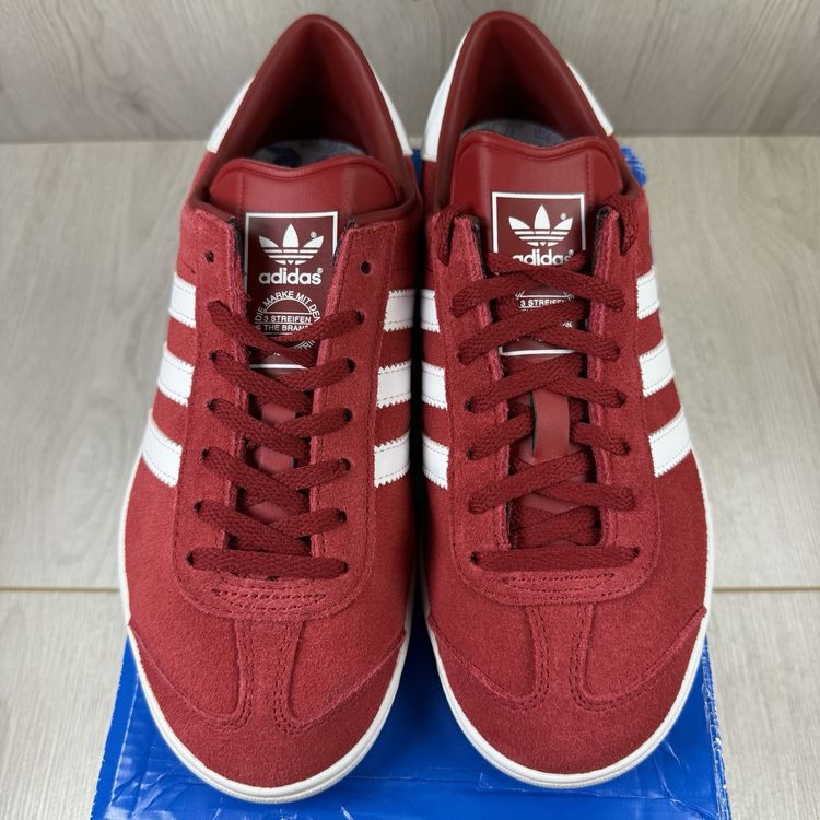 Immagine di Adidas Originals Hamburg Size UK 5 Red White Suede Trainers GZ7410 3