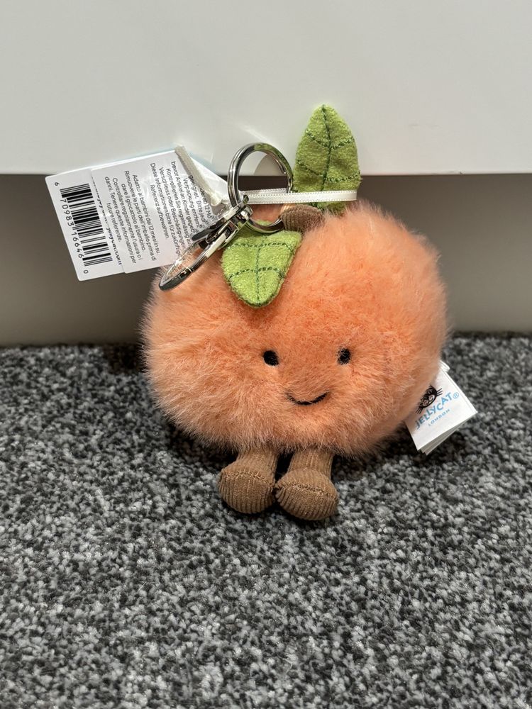 jellycat peach keychain