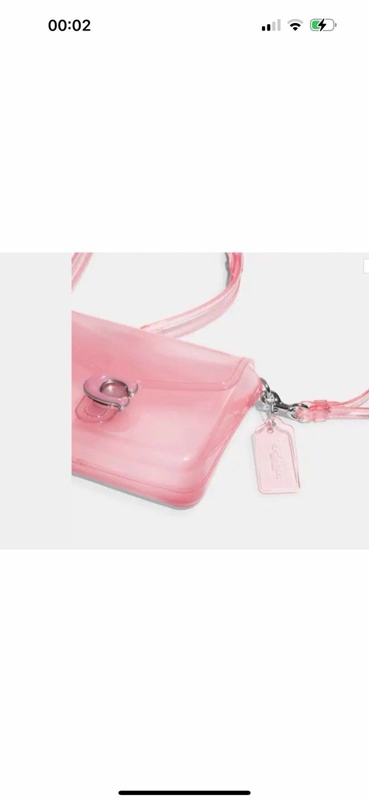Coach Jelly Tabby Silver/Candy Pink From the Runway Bestseller BNWT image 3