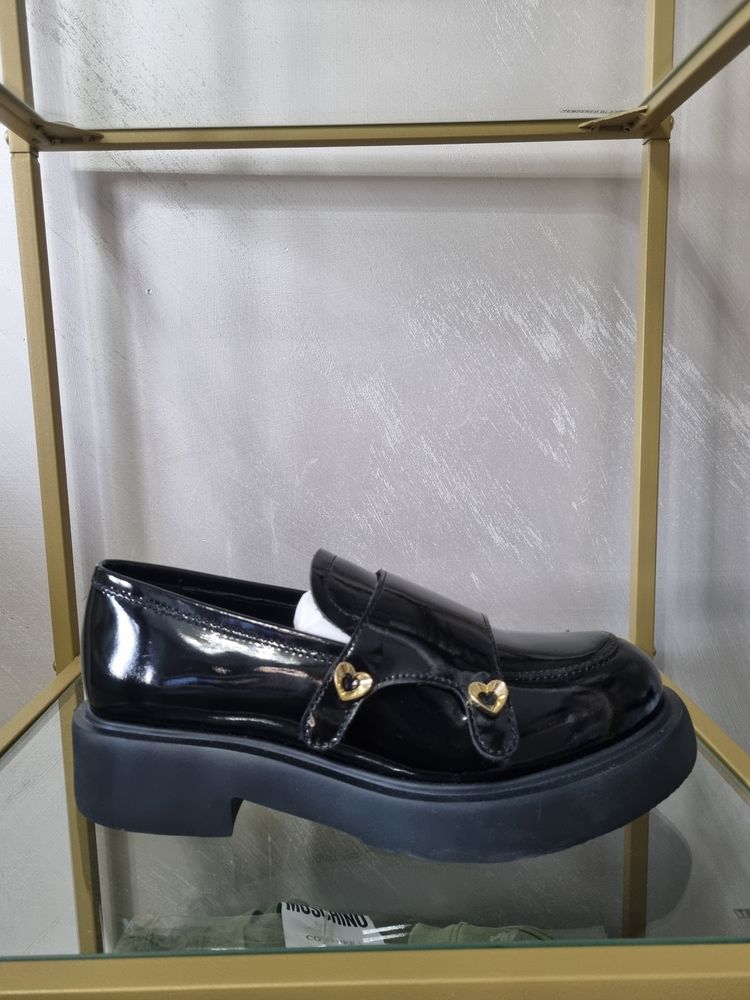Love Moschino Love Moschino Black Platform Loafer Shoes product image