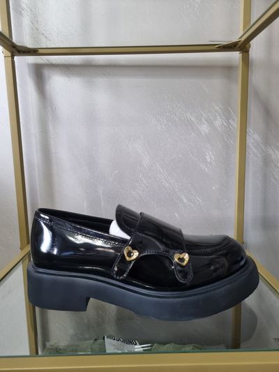 Love Moschino Black Platform Loafer Shoes