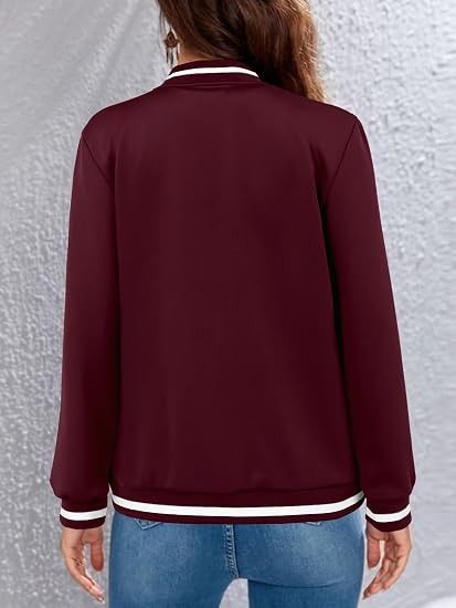 Burgundy Bomber Jacket image 4