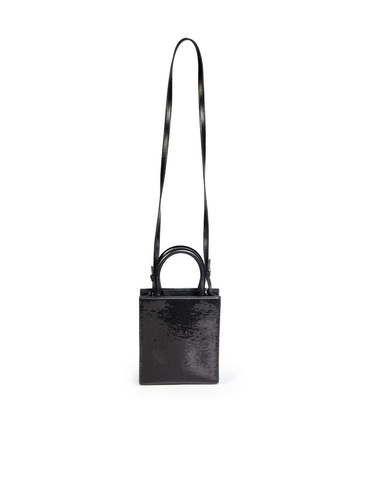 Black Mini Sequin Vertical Cabas Tote 2