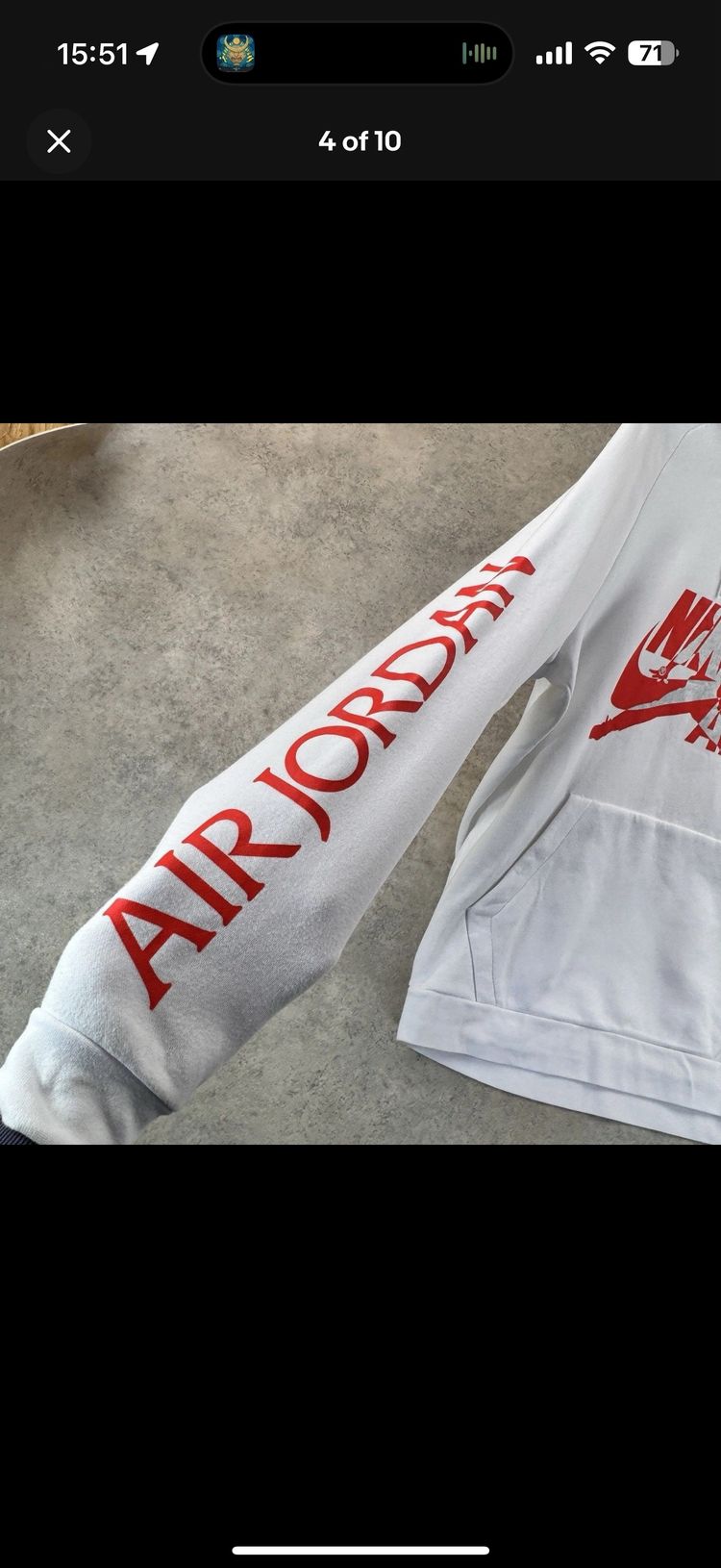 Immagine di Nike Air Jordan White Red Jumpman Logo Hoodie Pullover Sweatshirt Men’s M 2