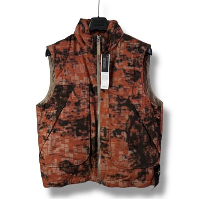 Stone Island Earth Mapping Camouflage Cotton Canvas-Down Body Warmer (XL, 24”)