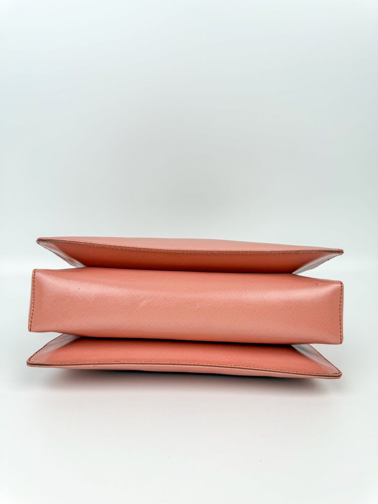Pink Leather Handbag With Bow Detail 4