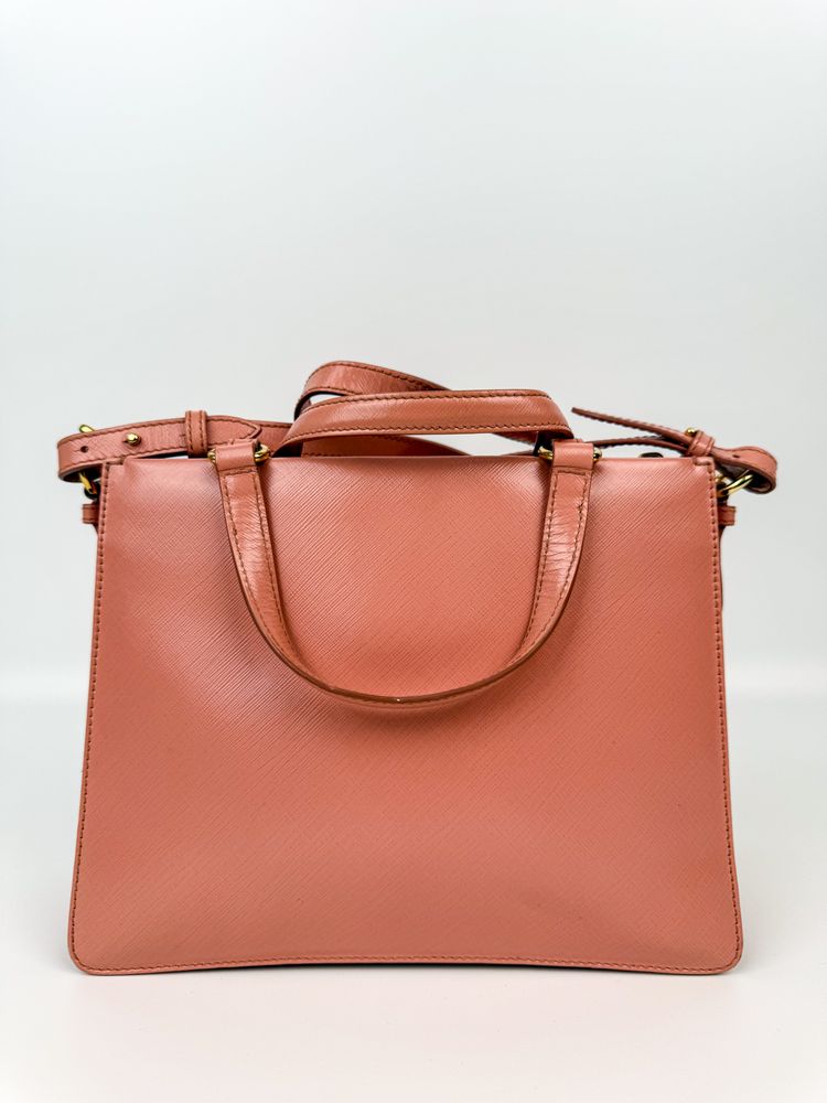 Pink Leather Handbag With Bow Detail 2