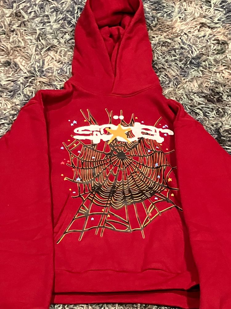 Red Hoodie With Spider Web Graphic 2