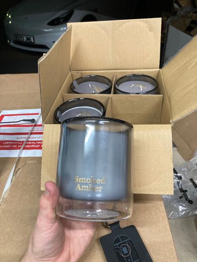 4X LARGE Smoked Amber Candle RRP £50