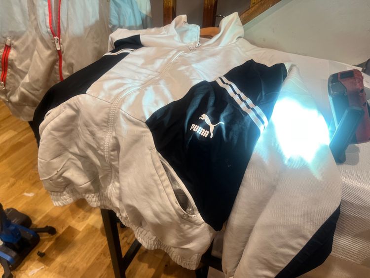 Puma White And Black Zip-Up Jacket