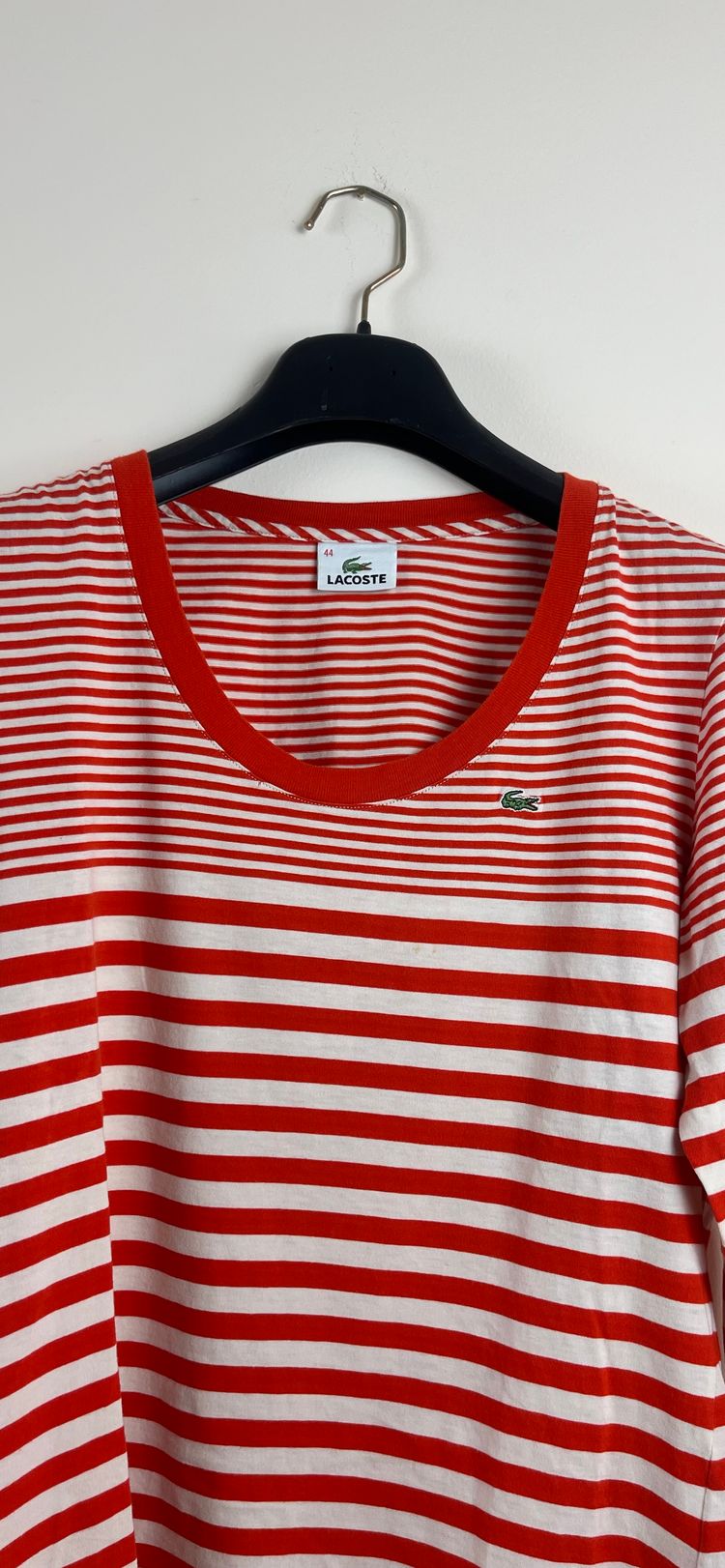 Lacoste Donna Maglia Righe Rosse Bianche L 44 Maniche Lunghe image 7