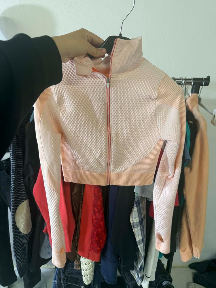 Pink Textured Zip-Up Jacket image 1