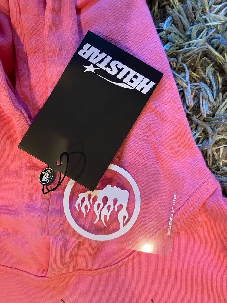 Helistar Pink Hoodie With Flame Graphics 8