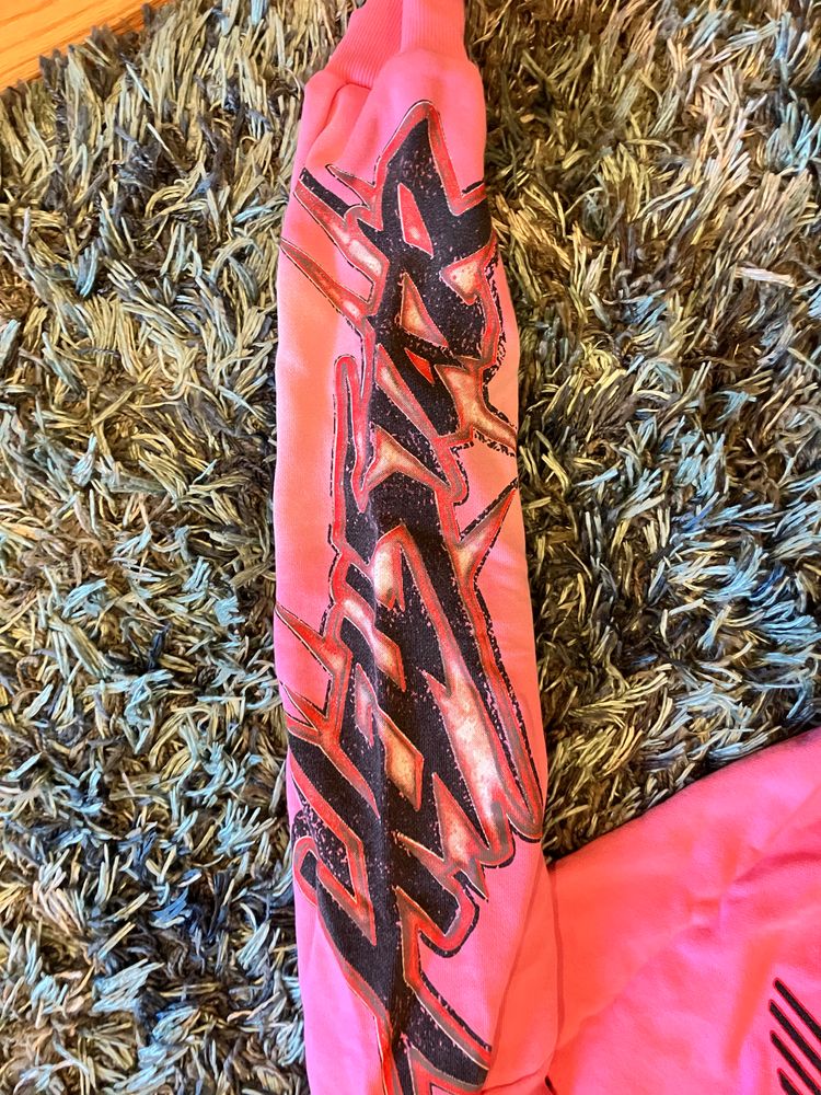 Helistar Pink Hoodie With Flame Graphics 4