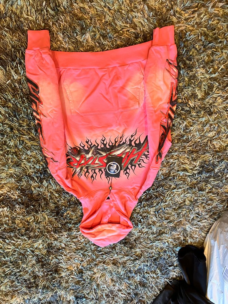 Helistar Pink Hoodie With Flame Graphics 2