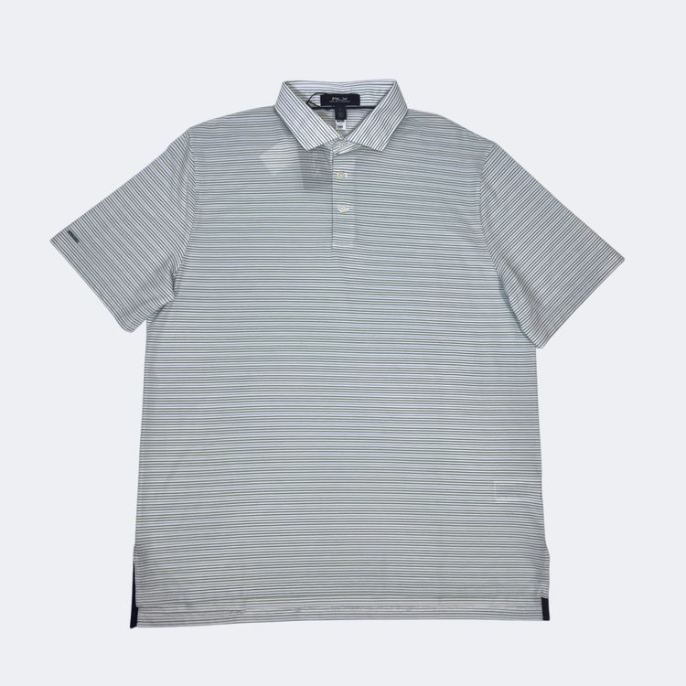 RLX Ralph Lauren Striped Polo Shirt Size Large Green Blue Brand New With Tags