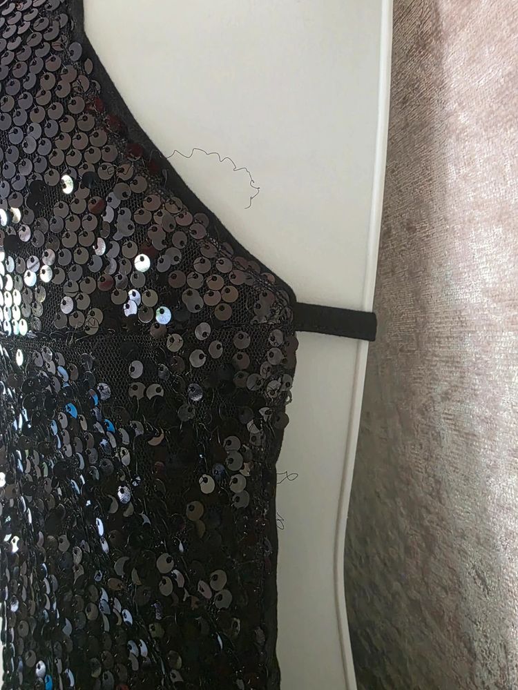 Immagine di Romwe Black Grunge Punk Y2K Clubcore Sparkly Cross Decor Backless Micro Mini Dress Size M/UK10-12 5