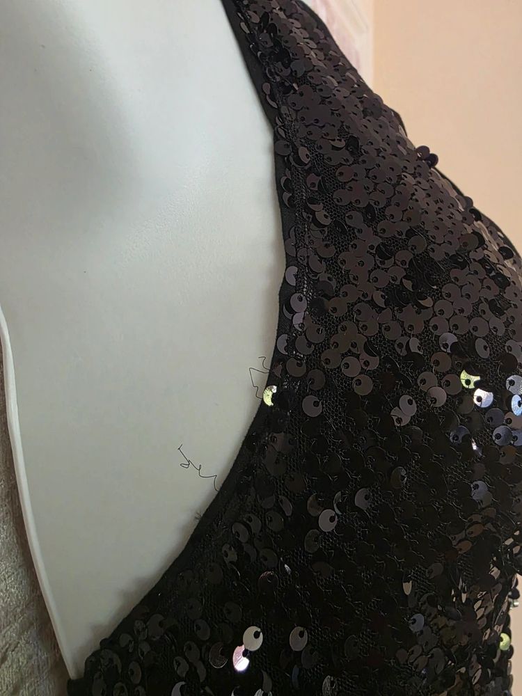 Immagine di Romwe Black Grunge Punk Y2K Clubcore Sparkly Cross Decor Backless Micro Mini Dress Size M/UK10-12 4