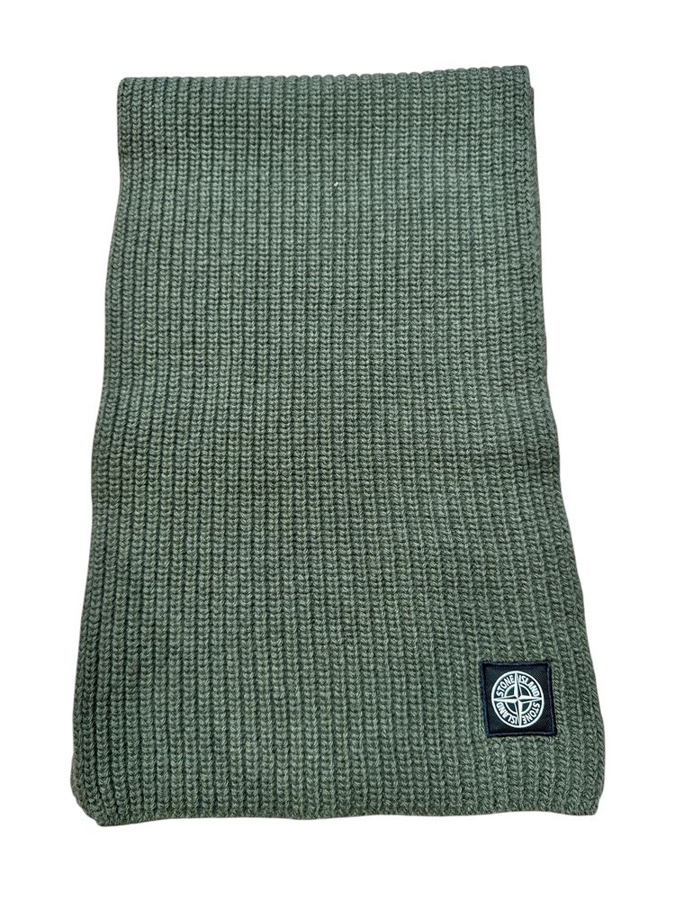 Stone Island Khaki Knitted Scarf NEW