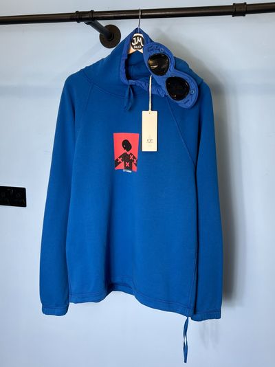 BNWT Large C.P. Company Royal Blue Program 4 Ortica Goggle Hoodie