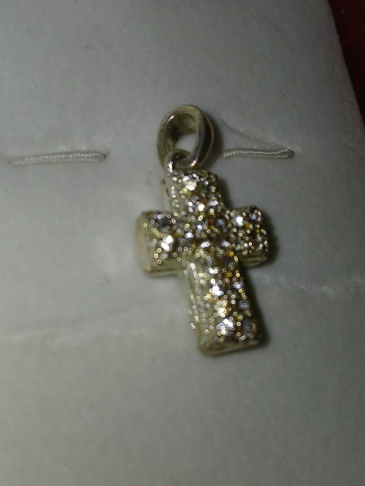 Silver Tone Cross Pendant With Rhinestones image 6