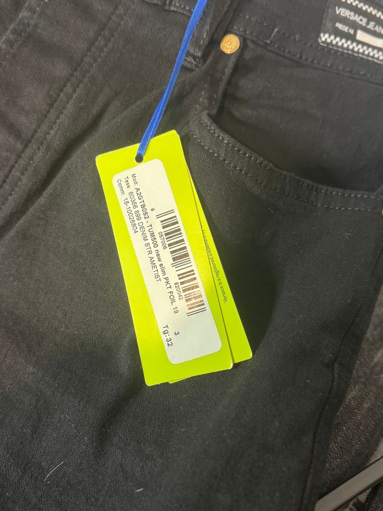 Versace Jeans Couture Gold Patch Straight Leg Jeans W32 obraz 4