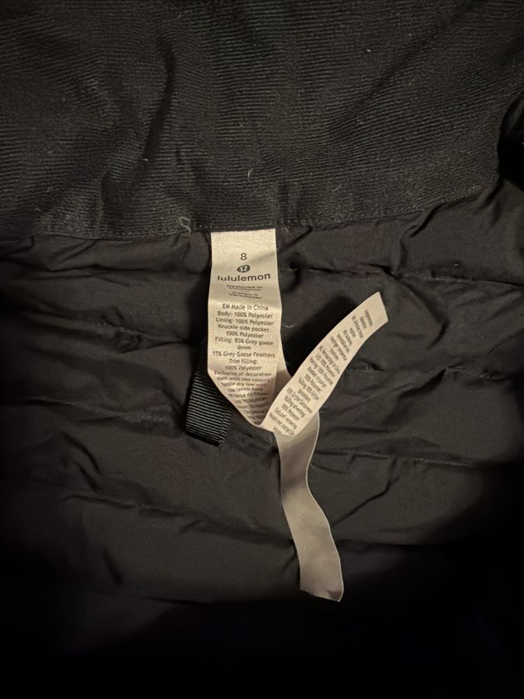 Lululemon Pack It Down Jacket Black Hooded Full Zip Goose Down Uk 12 £175 imagen 4