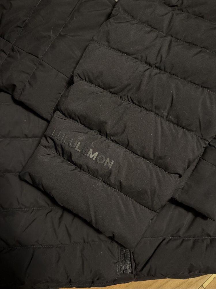 Lululemon Pack It Down Jacket Black Hooded Full Zip Goose Down Uk 12 £175 imagen 2