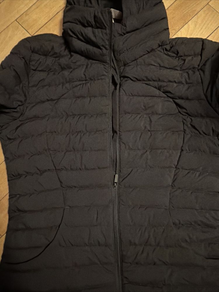 Lululemon Pack It Down Jacket Black Hooded Full Zip Goose Down Uk 12 £175 imagen 3