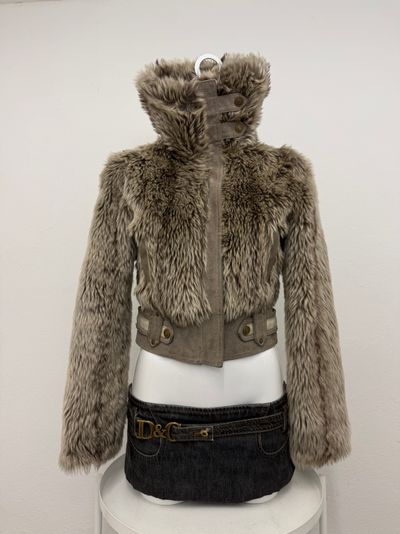 Faux Fur Bomber Jacket (UK8)