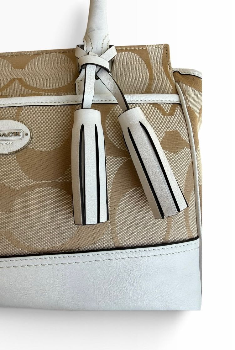 Coach Signature Jacquard Tassel Tote Bag 24204 image 19