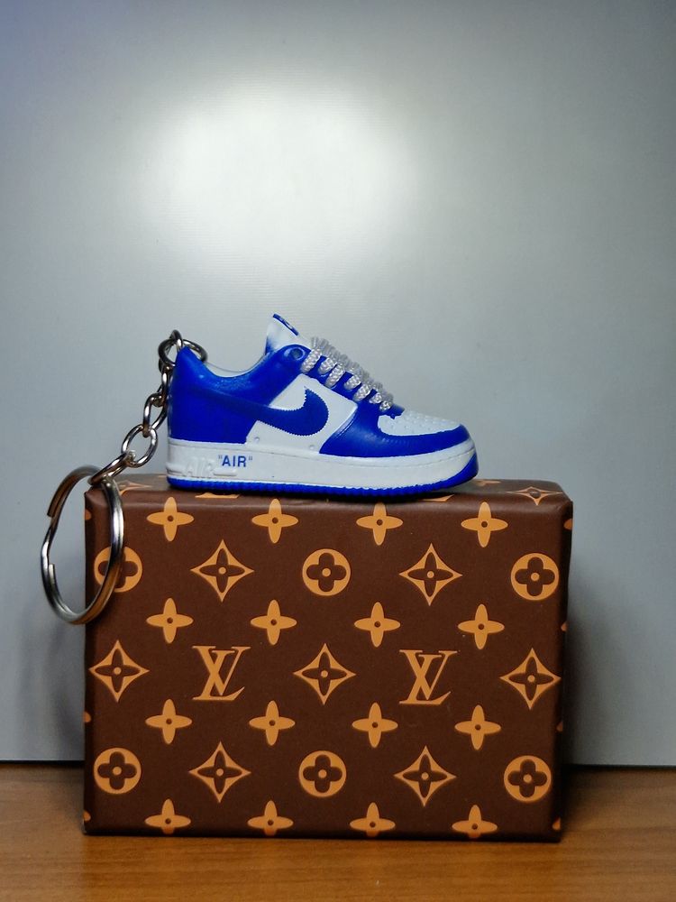Blue And White Louis Vuitton Sneaker Keychain