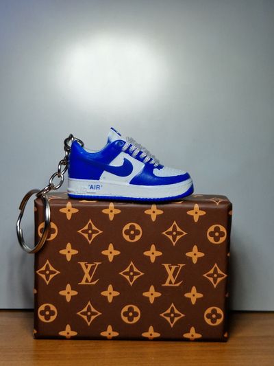 Blue And White Louis Vuitton Sneaker Keychain