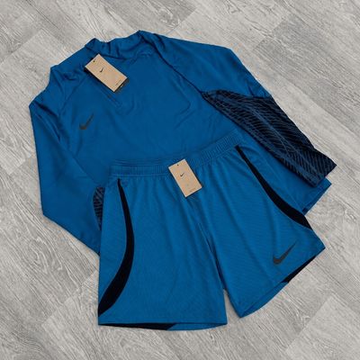Nike Dri Fit Strike Half Zip Track Top and Shorts Set - Industrial Blue