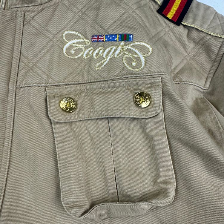 Vintage Coogi Military Style Embroidered Jacket Beige 8