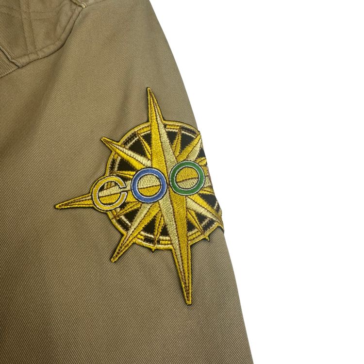 Vintage Coogi Military Style Embroidered Jacket Beige 2