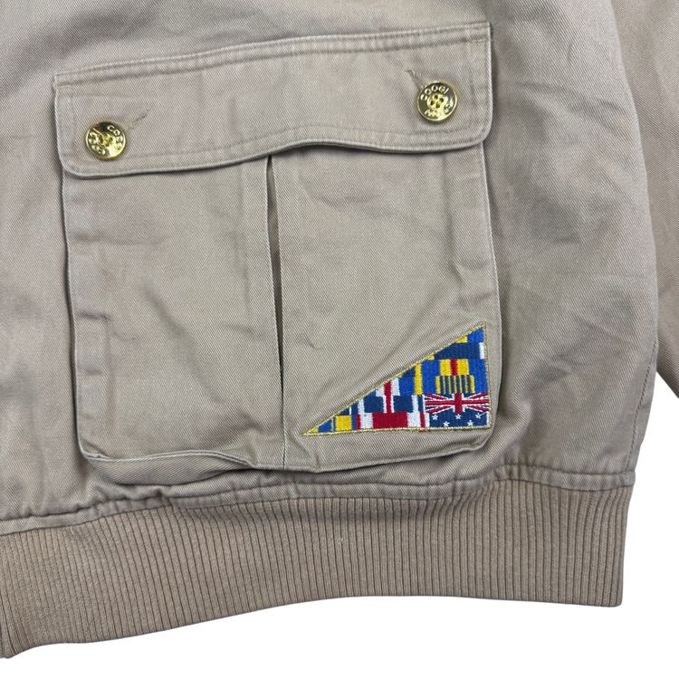Vintage Coogi Military Style Embroidered Jacket Beige 5