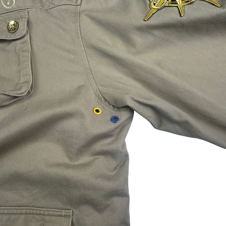 Vintage Coogi Military Style Embroidered Jacket Beige 7