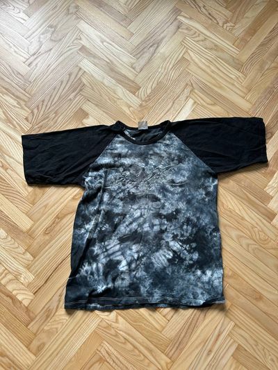 Black And Gray Tie-Dye Raglan Sleeve T-Shirt